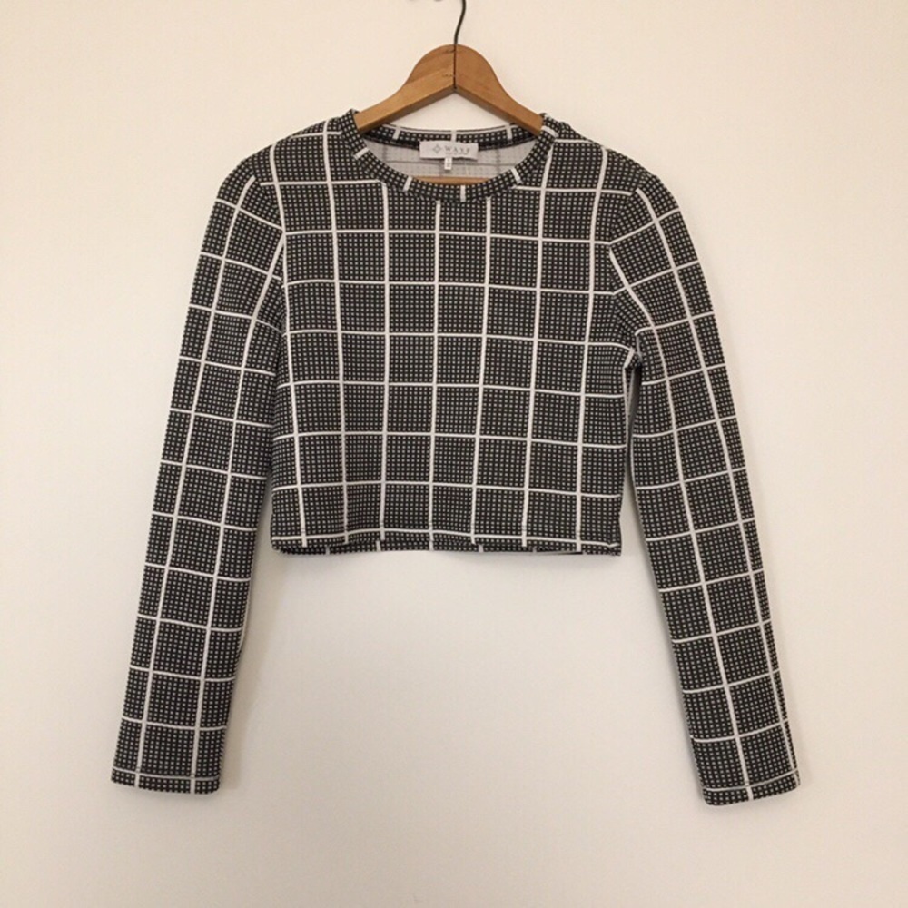 Wayf Grid Pattern Design Crop Top Large - image 1